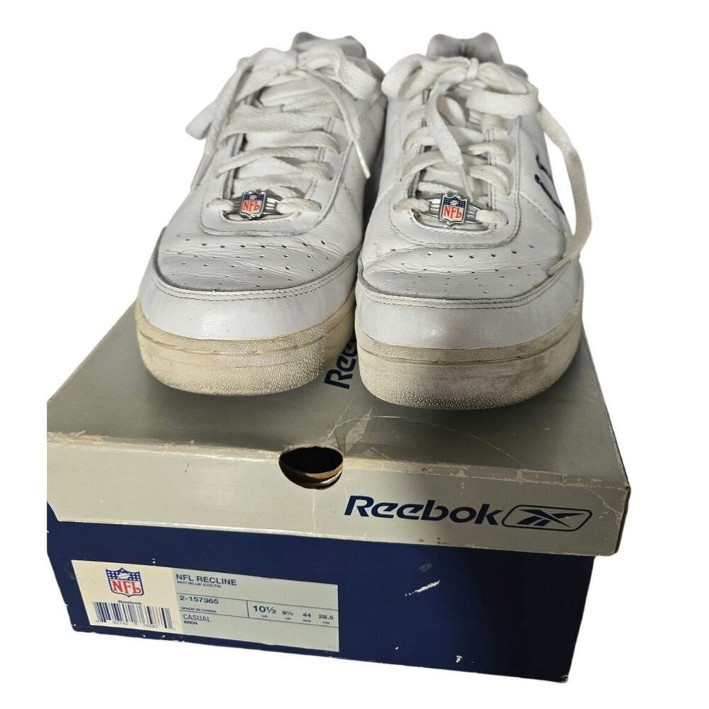 Vtg Reebok NFL Recline all Leather athletic Shoes Men's Sz 10.5 EUC